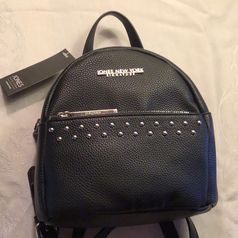 Jones New York Loren black riveted backpack